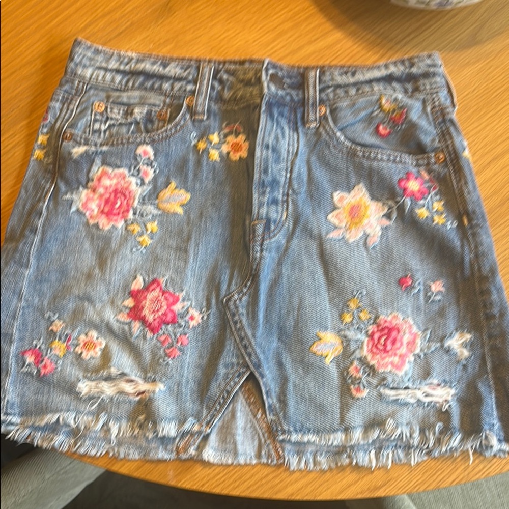 American Eagle Outfitters Blue Embellished Mini Skirt